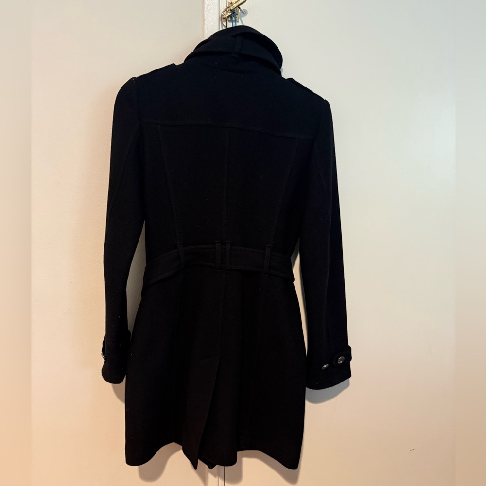 Burberry Britt Black Belted Wool Trench Coat - Picture 7 of 10